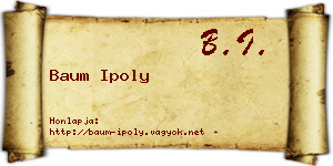 Baum Ipoly névjegykártya